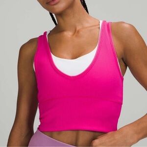 Lululemon power pivot tank top sonik pink size 2